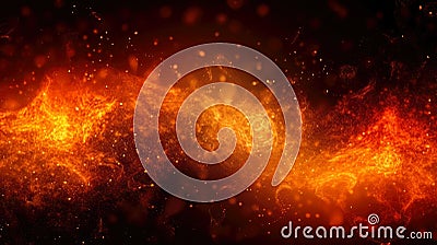 Beautiful fire background resembling cosmic space. generative ai. Stock Photo