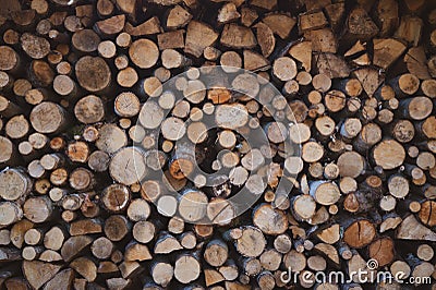 Beautiful firewood pile Stock Photo