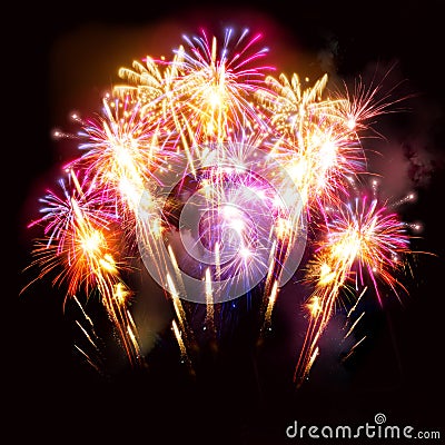 Beautiful Fireworks Display Stock Photo