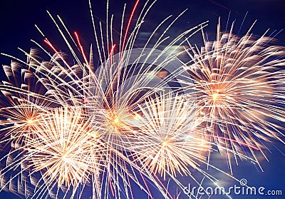 Beautiful fireworks show Stock Photo