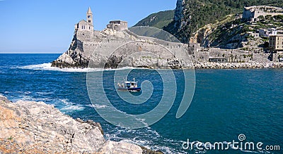 Beautiful fisherman town of Portovenere near Cinque Terre, La Sp Stock Photo