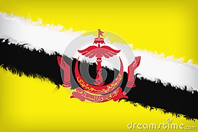 Beautiful flag of Brunei closeup Stock Photo