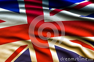 Beautiful flag of the UK waving in the wind Stock Photo