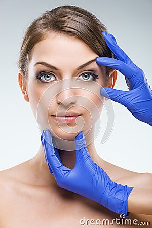 Beautiful, flawless female face - plastic surgery Stock Photo