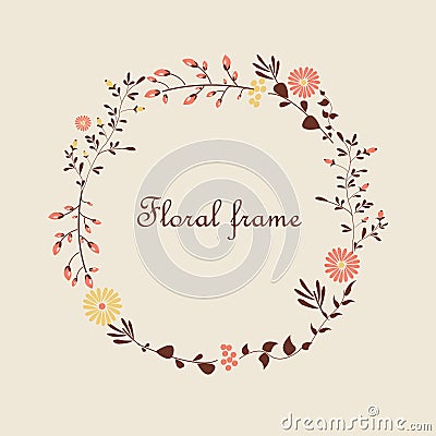 Beautiful floral frame Vector Illustration