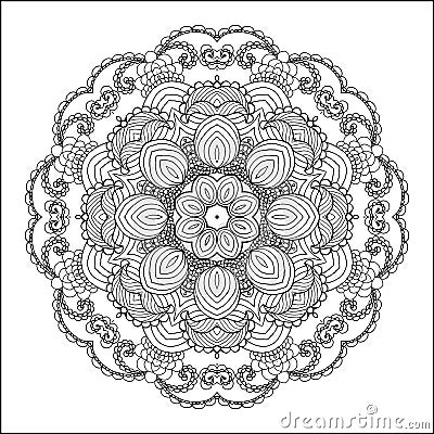 Beautiful floral mandala. Vector Illustration