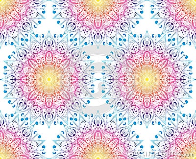 Beautiful floral pattern. Ethnic Mandala ornament Vector Illustration