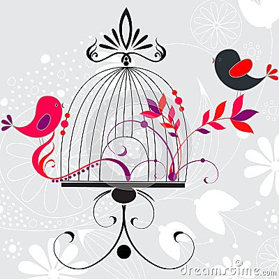 Beautiful floral romantic background Vector Illustration