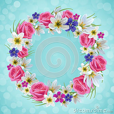 Beautiful floral wreath Vector Illustration