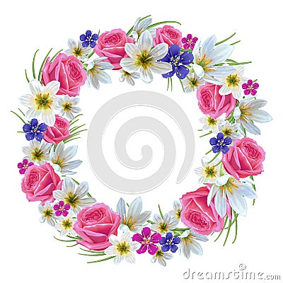 Beautiful floral wreath Vector Illustration