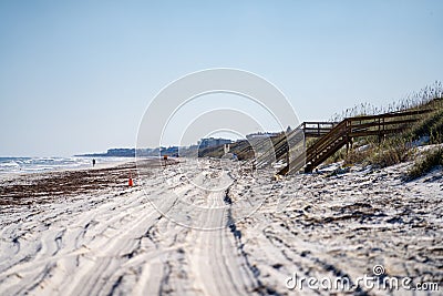 Beautiful Florida sand. Crescent Beach scene Stock Photo