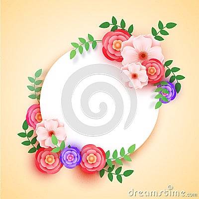 Beautiful flowers on beige background. Stock Photo