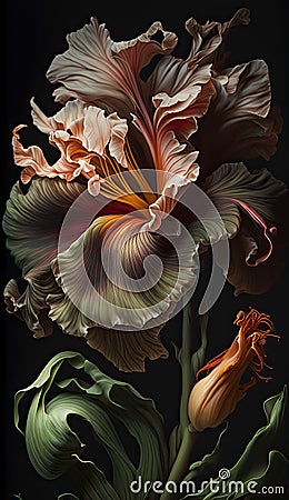 Beautiful Flowers Created with Generative Ai Technology Stock Photo