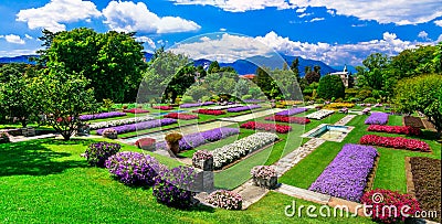 Villa Taranto with beautiful gardens.Lago Maggiore. Stock Photo