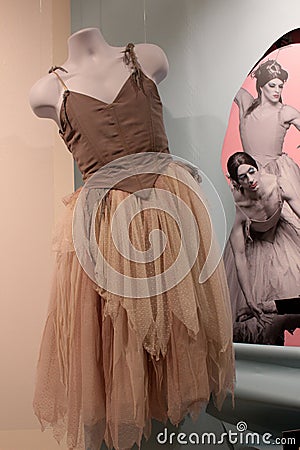 Beautiful dance dress for exhibit covering Gender Neutral dancers, National Museum of Dance, Saratoga, New York, 2018 Editorial Stock Photo