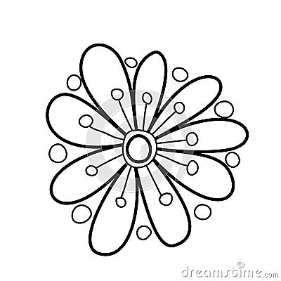 Beautiful Folkloric Flower, Nature Inspired Design Element Vector Illustration