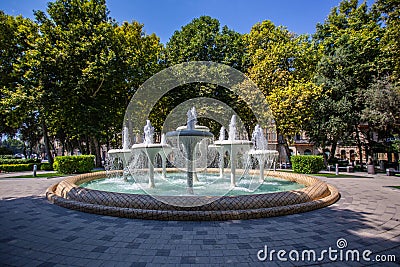 Beautiful fountain in Baku Editorial Stock Photo