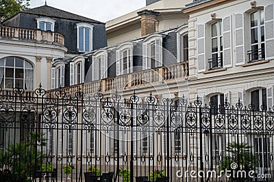Beautiful French architecture in Champagne sparkling wine making town Epernay, Champagne, France Editorial Stock Photo