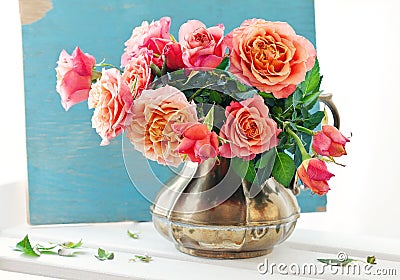 Beautiful fresh roses. Stock Photo