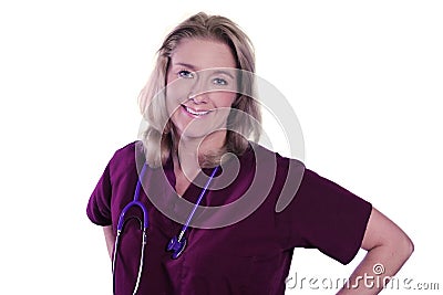 Beautiful friendly nurse or doctor Stock Photo