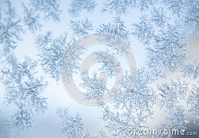 beautiful frozen snowflakes Christmas background Stock Photo