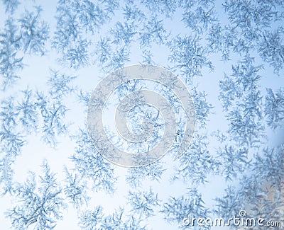 beautiful frozen snowflakes Christmas background Stock Photo