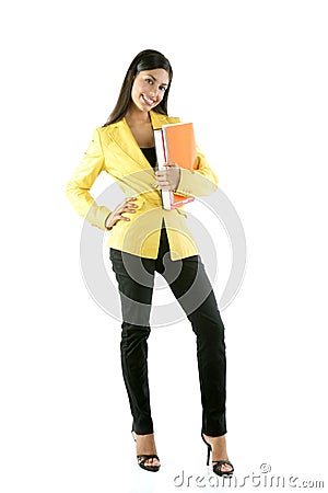 Beautiful full body woman portrait on white Stock Photo