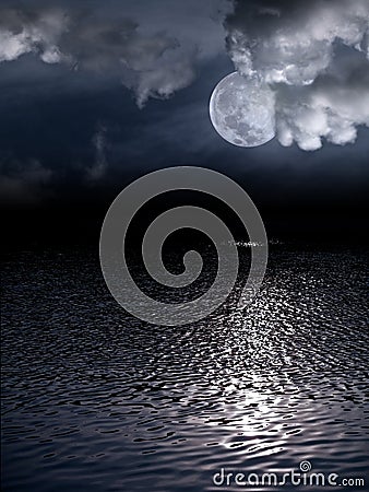 Beautiful full moon Stock Photo