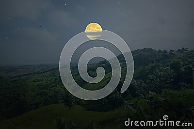 Beautiful full moon over the range Stock Photo