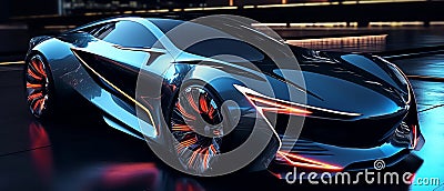 Beautiful futuristic car, AI generated Stock Photo