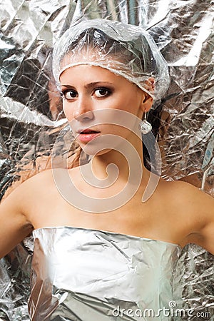 Beautiful futuristic woman Stock Photo