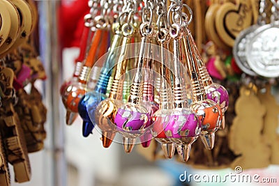 Beautiful gada keychain in street shops Stock Photo