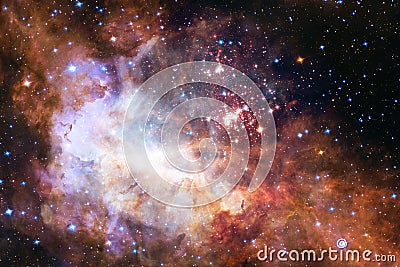 Beautiful galaxy background with nebula, stardust and bright stars Stock Photo