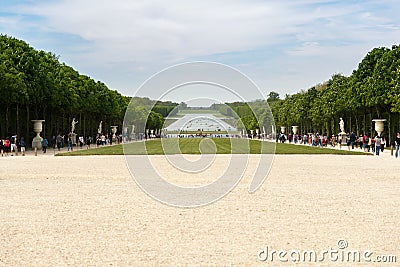 Beautiful Garden in a Famous Palace of Versailles Chateau de Versailles, France Editorial Stock Photo