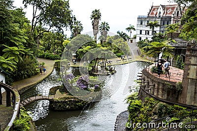 Beautiful Garden at Monte above Funchal Madeira Editorial Stock Photo