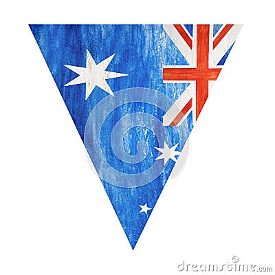 Beautiful garland with small Australian Flags. Closeup Stock Photo