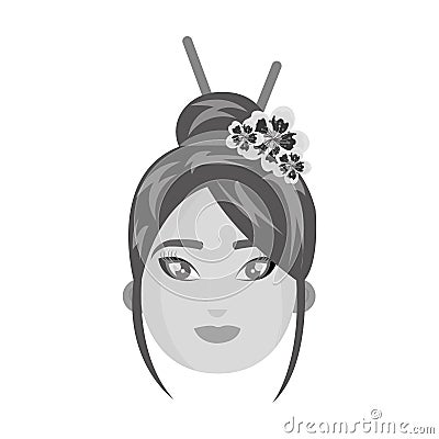 Beautiful geisha japan character Vector Illustration