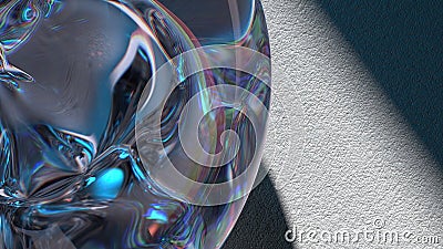 Beautiful geometry with refraction and reflection. Elegant and Modern 3D Rendering Abstract Background of Mysterious Transparent Cartoon Illustration