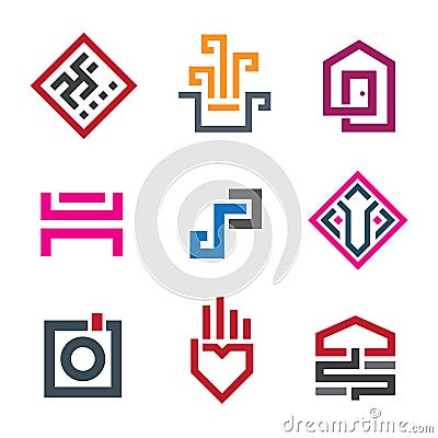 Beautiful geometry shape pixel in every human life graphic Stock Photo