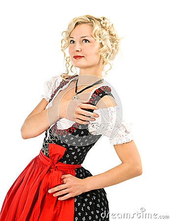 Beautiful german girl in dirndl Stock Photo