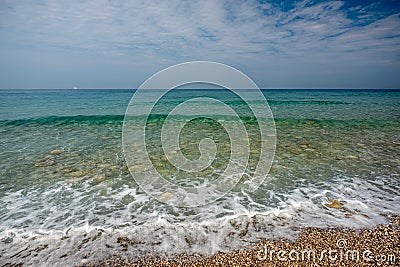 The beautiful Gialos Beach, Greece Stock Photo