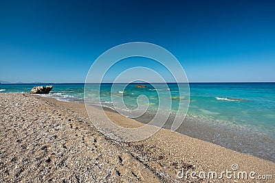 The beautiful Gialos Beach, Greece Stock Photo