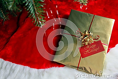 A Beautiful Gift Under the Christmas Tree Stock Photo