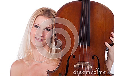 Beautiful girl with cello Stock Photo