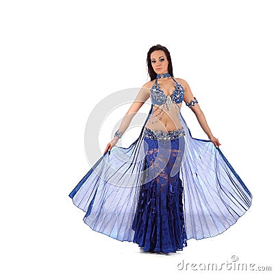 The beautiful girl dancer of belly dance,east costume Stock Photo