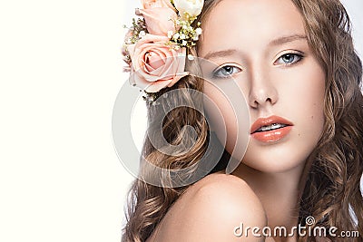 https://thumbs.dreamstime.com/x/beautiful-girl-flowers-her-hair-pink-makeup-spring-image-beauty-face-picture-taken-studio-white-background-51822239.jpg