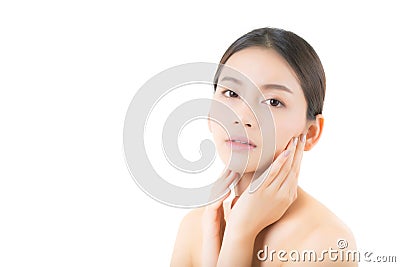 Beautiful girl with makeup, woman and skin care cosmetics concept. Stock Photo