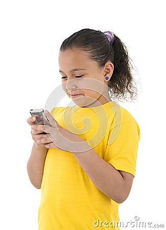 Beautiful Girl Mobile Texting Stock Photo