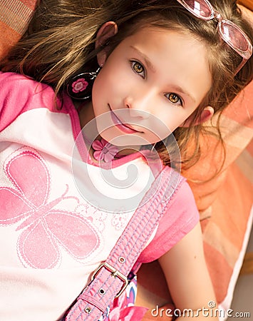 Beautiful girl in pink Stock Photo