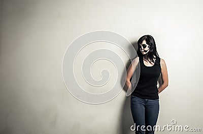 Beautiful girl posing in halloween style Stock Photo